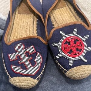 Tory Burch Navy and Red Espadrilles